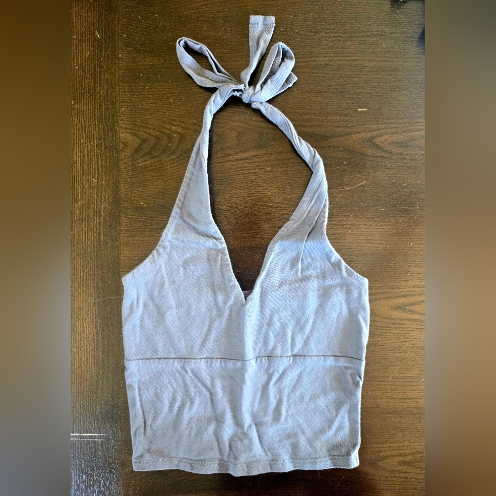 Hollister Blue Gray Halter Top